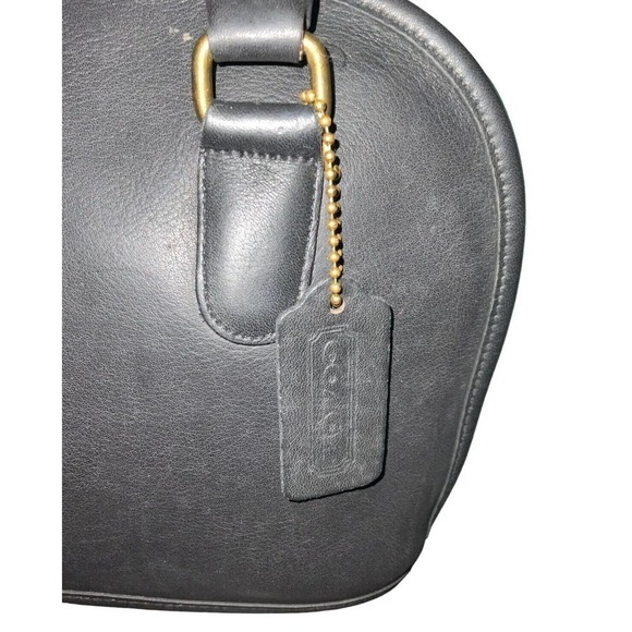 COACH VINTAGE Petit Pelham Zip BLACK LEATHER DOMED BAG 9959 Made In USA - Picture 6 of 16